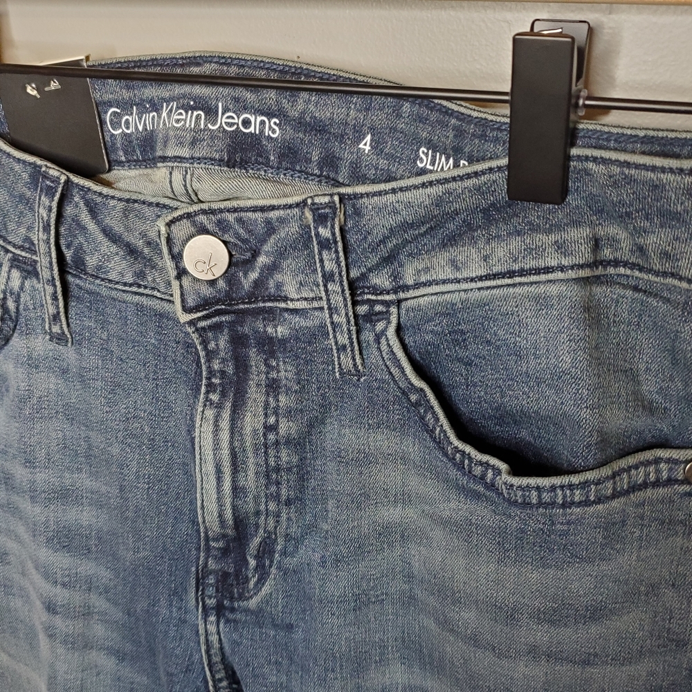 HP Calvin Klein Slim Boyfriend NWT Jeans Tony Blue - Picture 4 of 8